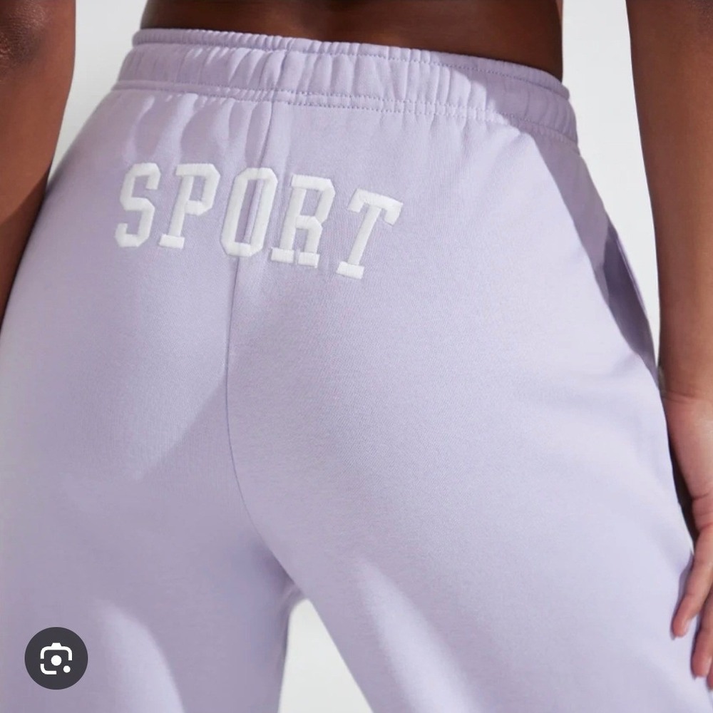 Bo+Tee Light Blue Sport Embroidered Athletic Joggers Lounge Sweatpants Medium